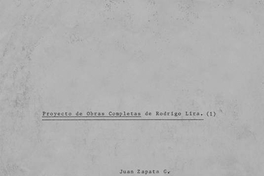 Proyecto de obras completas de Rodrigo Lira