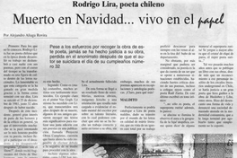 Rodrigo Lira, poeta chileno : muerto en Navidad, vivo en el papel