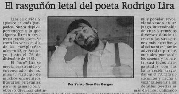 El rasguñón letal del poeta Rodrigo Lira