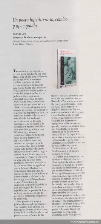 Un poeta hiperliterario, cómico y apaciguado