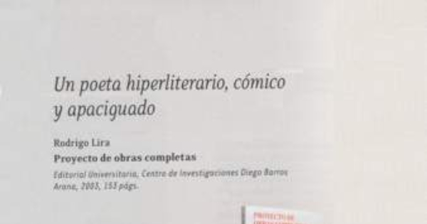 Un poeta hiperliterario, cómico y apaciguado