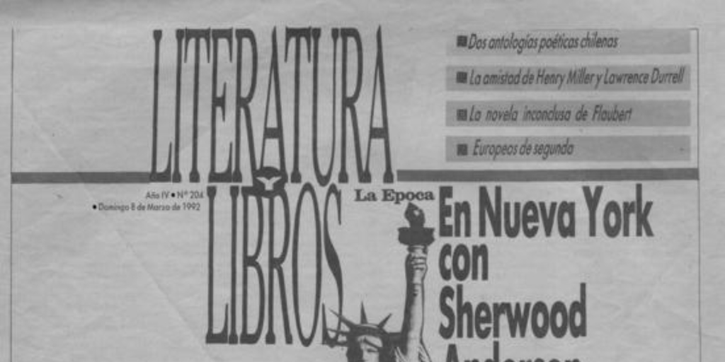 Literatura y libros : En nueva York con Sherwood Anderson