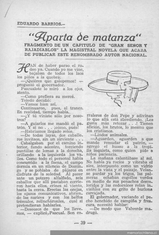 Aparta de matanza : fragmento de un capítulo de "Gran señor y Raja diablos"