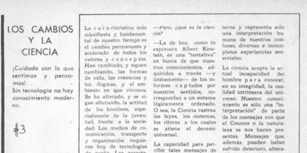 Los cambios y la ciencia : En la frontera de la ciencia con Arturo Aldunate