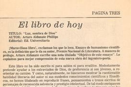 El libro de hoy : Luz, sombra de Dios