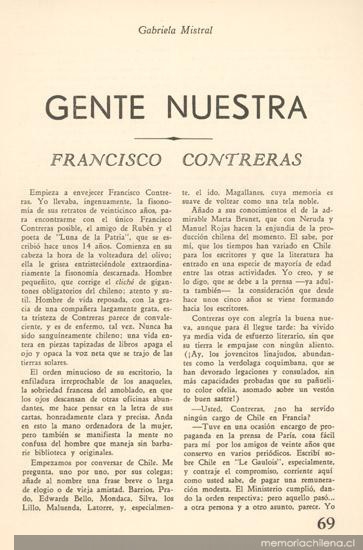 Gente nuestra : Francisco Contreras