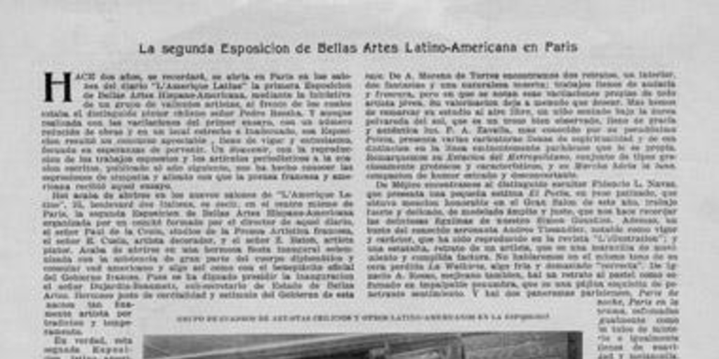 La segunda esposición de Bellas Artes Latino-americana en Paris