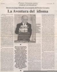 La aventura del idioma : discurso de Jorge Edwards en la recepción del Premio Cervantes