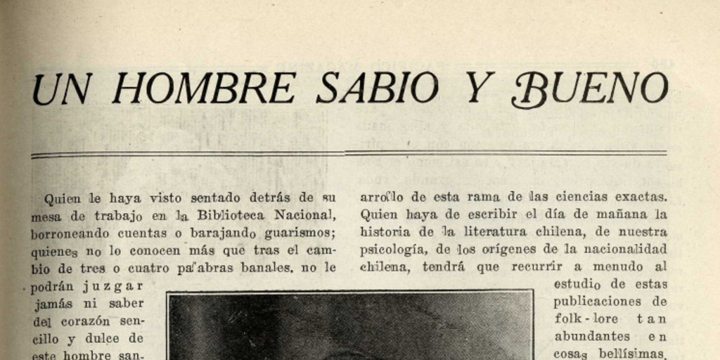 Un hombre sabio y bueno