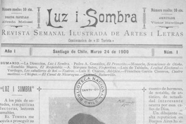 Luz i sombra : n° 1 : 24 de marzo de 1900