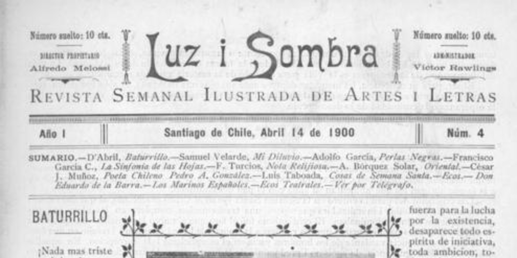 Luz i sombra : n° 4 : 14 de abril de 1900