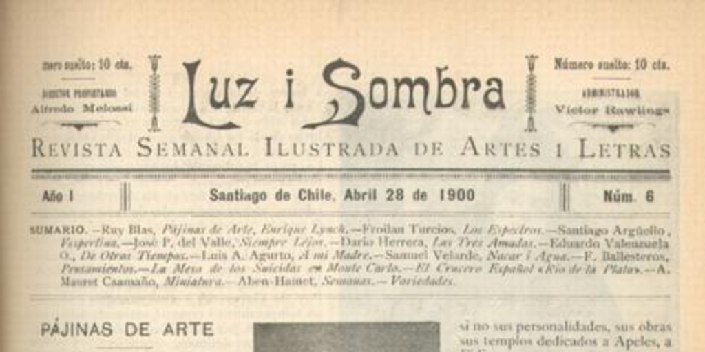 Luz i sombra : n° 6 : 28 de abril de 1900