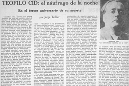 Teófilo Cid : el náufrago de la noche : en el tercer aniversario de su muerte