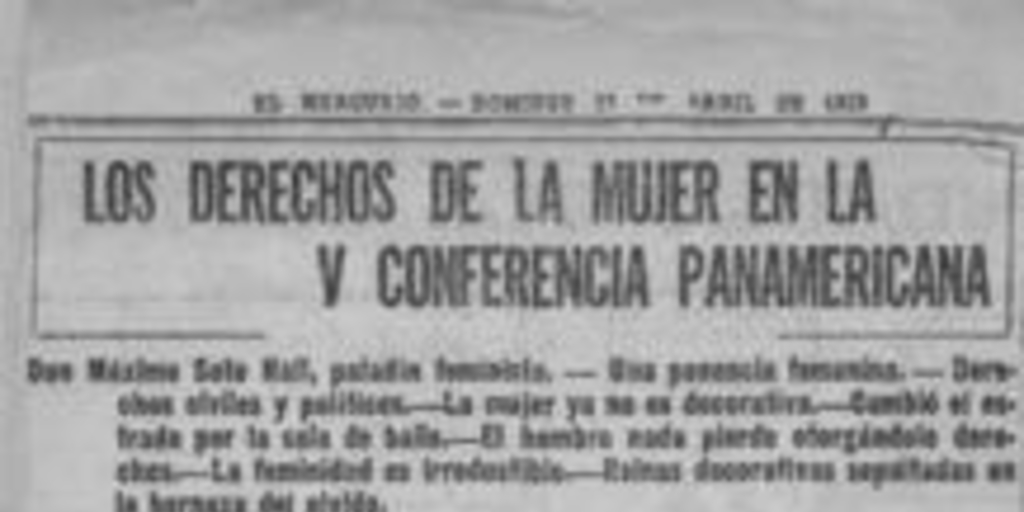 Los derechos de la mujer en la V conferencia Panamericana