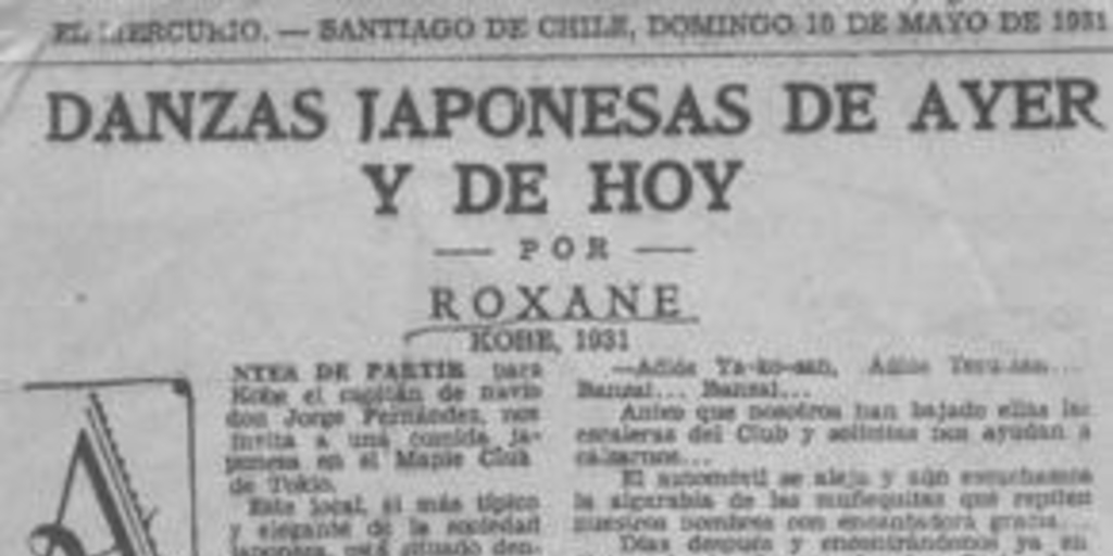 Danzas japonesas de ayer y hoy : Kobe, 1931