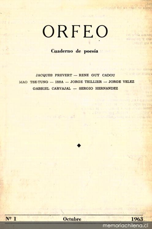 Orfeo : n° 1, octubre de 1963