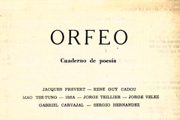 Orfeo : n° 1, octubre de 1963