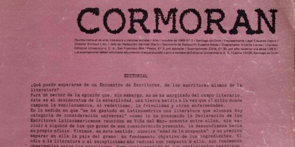 Cormorán : n° 2, octubre de 1969