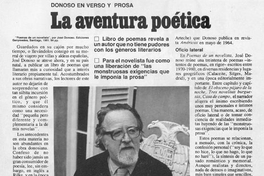 Donoso en verso y prosa. La aventura poética