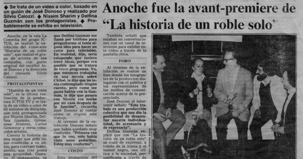 Anoche fue la avant-premiere de "La historia de un roble solo"