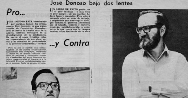 Pro y contra : José Donoso bajo dos lentes