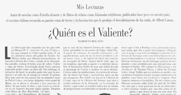 ¿Quién es el valiente?