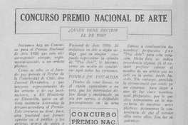 Concurso Premio Nacional de Arte ¿Quién debe recibir el de 1950?