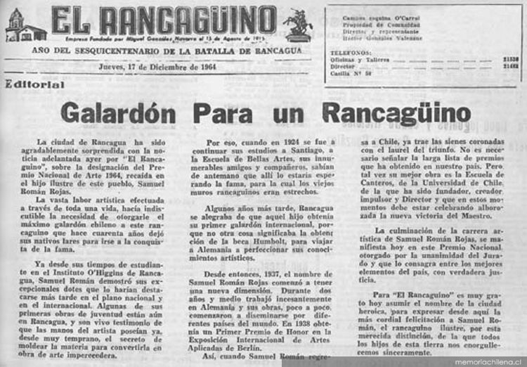 Galardón para un rancagüino