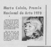 Marta Colvin Premio Nacional de Arte 1970