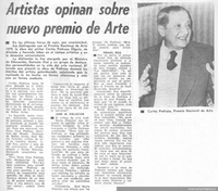 Artistas opinan sobre nuevo premio de Arte