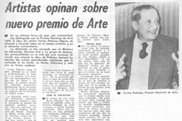 Artistas opinan sobre nuevo premio de Arte