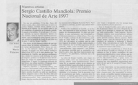 Sergio Castillo Mandiola, Premio Nacional de Arte 1997 : nuestros artistas