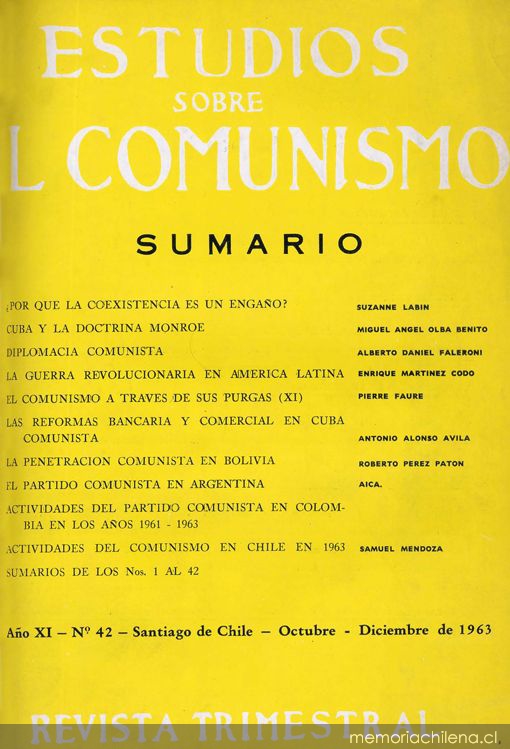 Estudios sobre el comunismo : n° 42, octubre-diciembre de 1963