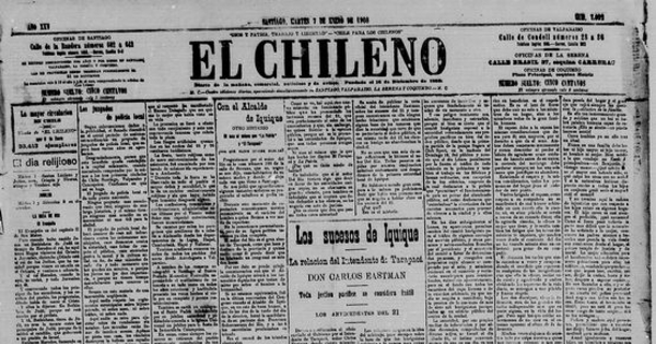 Los sucesos de Iquique. La relación del Intendente de Tarapacá don Carlos Eastman. Toda gestión pacífica se considera inútil. Los antecedentes del 21