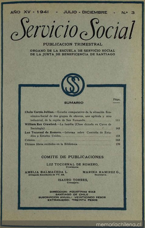 Estudio comparativo de la situación económico-social de dos grupos de obreros, uno agrícola y otro industrial, de la Región de San Fernando