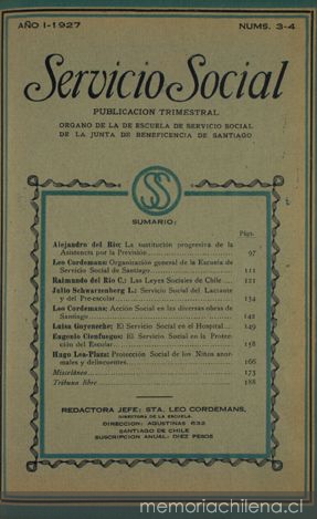 El servicio social en la protección del escolar