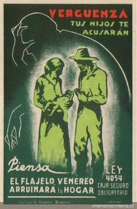 Cartel ganador del concurso "Afiches Profilácticos" de la Caja del Seguro Obligatorio en la región de Tarapacá, 1937
