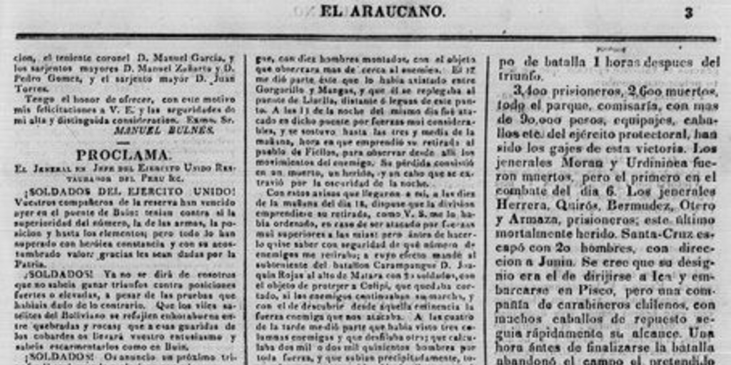 Derrota completa de Santa Cruz, copiada de un impreso de Valparaíso