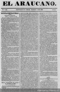 El Araucano: n° 445, 8 de marzo de 1839