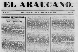 El Araucano: n° 445, 8 de marzo de 1839