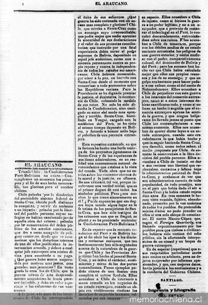 Triunfó Chile: la Confederación Perú-Boliviana no existe