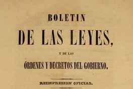 Presidente de la República, Santiago, septiembre 18 de 1831