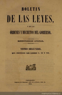 Facultades extraordinarias, Santiago, noviembre 9 de 1836