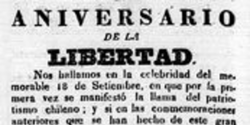 Aniversario de la Libertad, El Araucano, Santiago de Chile, 17 de septiembre de 1831, n° 53