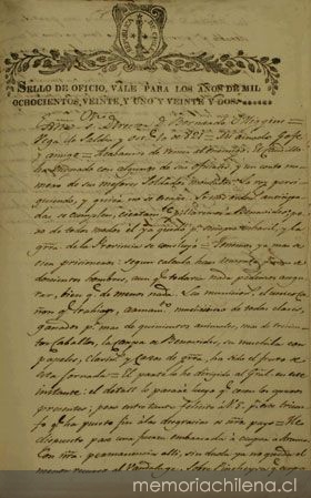 [Carta] 1821 Oct. 10, Vega de Saldía [al] Ex[elentisi]mo s[eñ]or Director Bernardo O'Higgins[manuscrito]