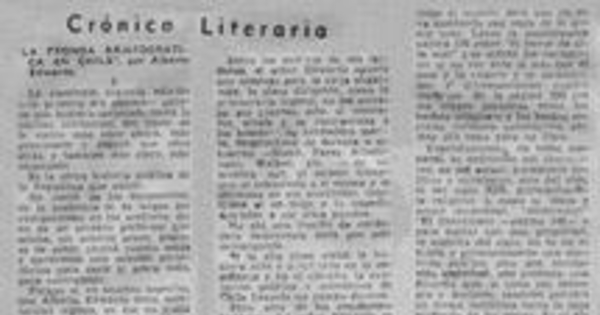 Crónica literaria : La fronda aristocrática en Chile