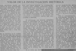 Valor de la investigación histórica