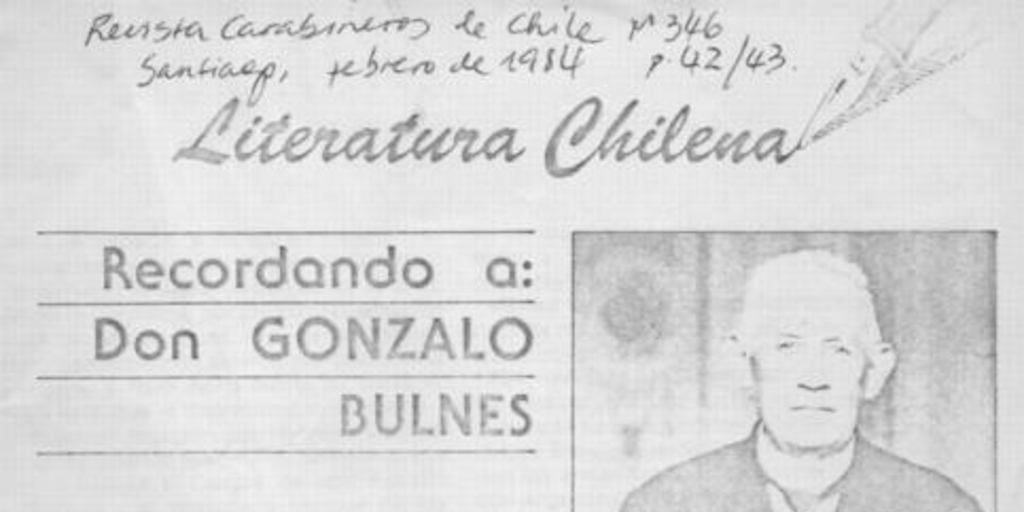 Recordando a don Gonzalo Bulnes