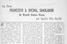 Francisco A. Encina, simulador, de Ricardo Donoso Novoa