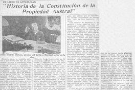 Historia de la constitución de la propiedad austral